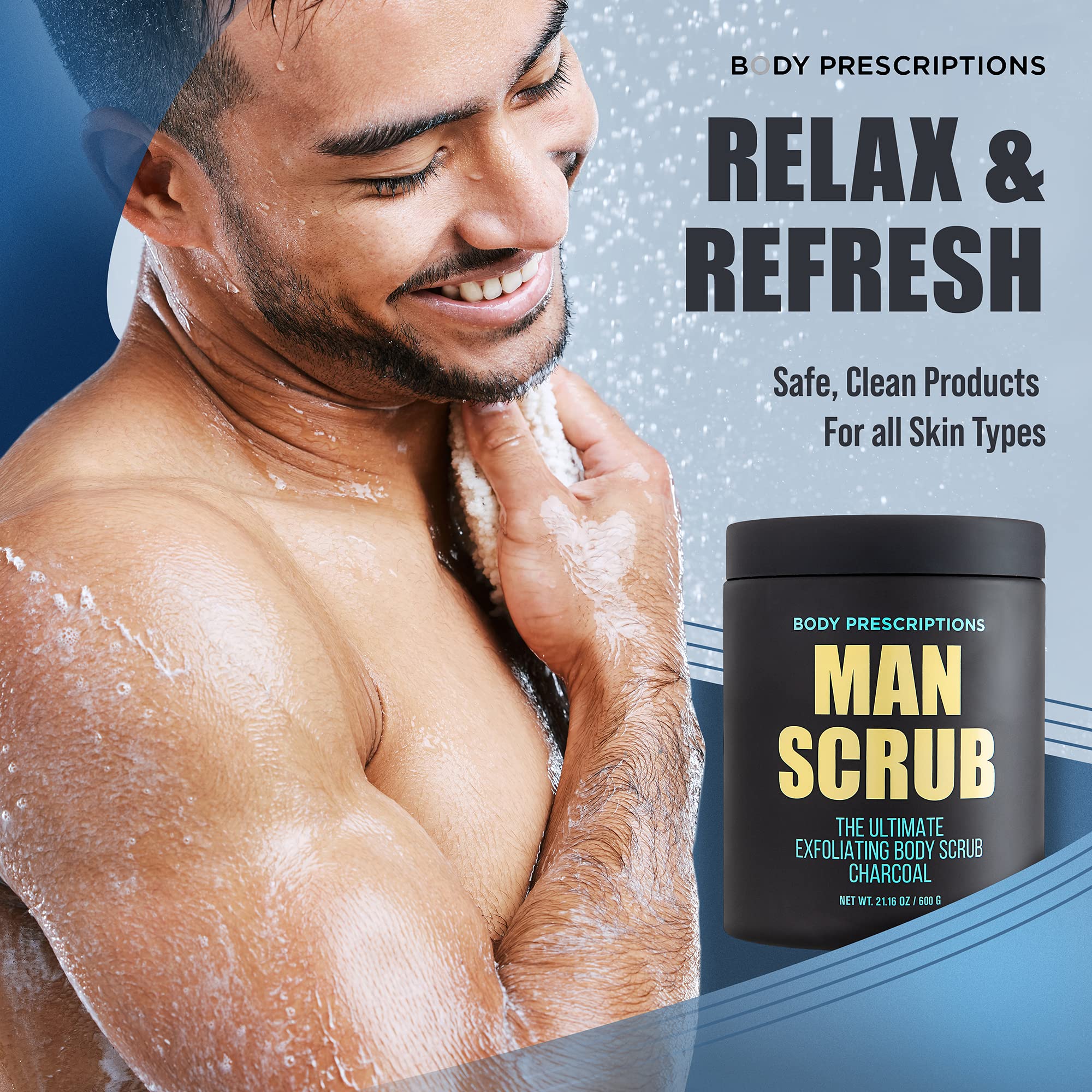 Textura exfoliante de Body Prescriptions para eliminar células muertas y suavizar la piel.