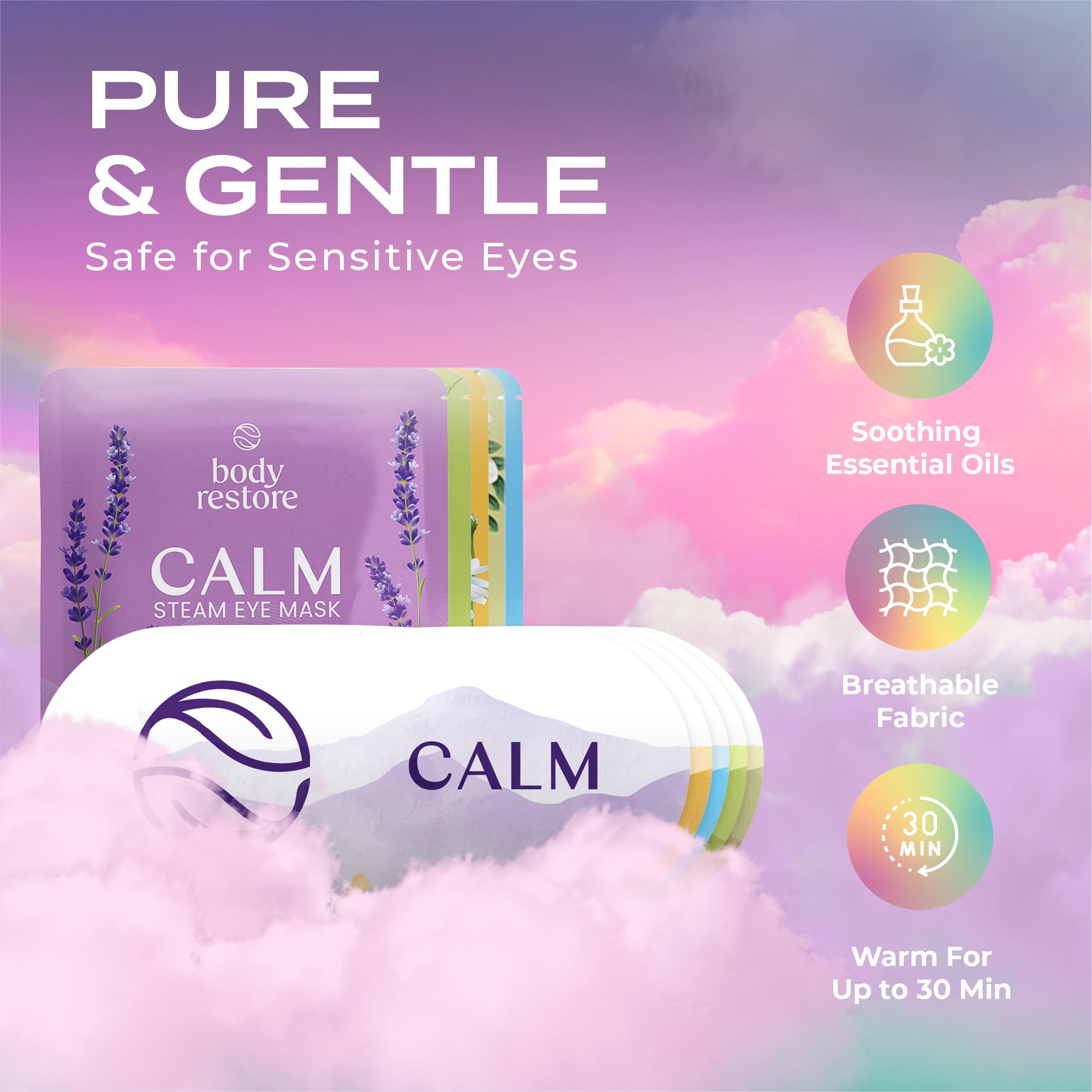 Body Restore antifaz termico ojos camomila alivio suave para ojos cansados tras pantalla