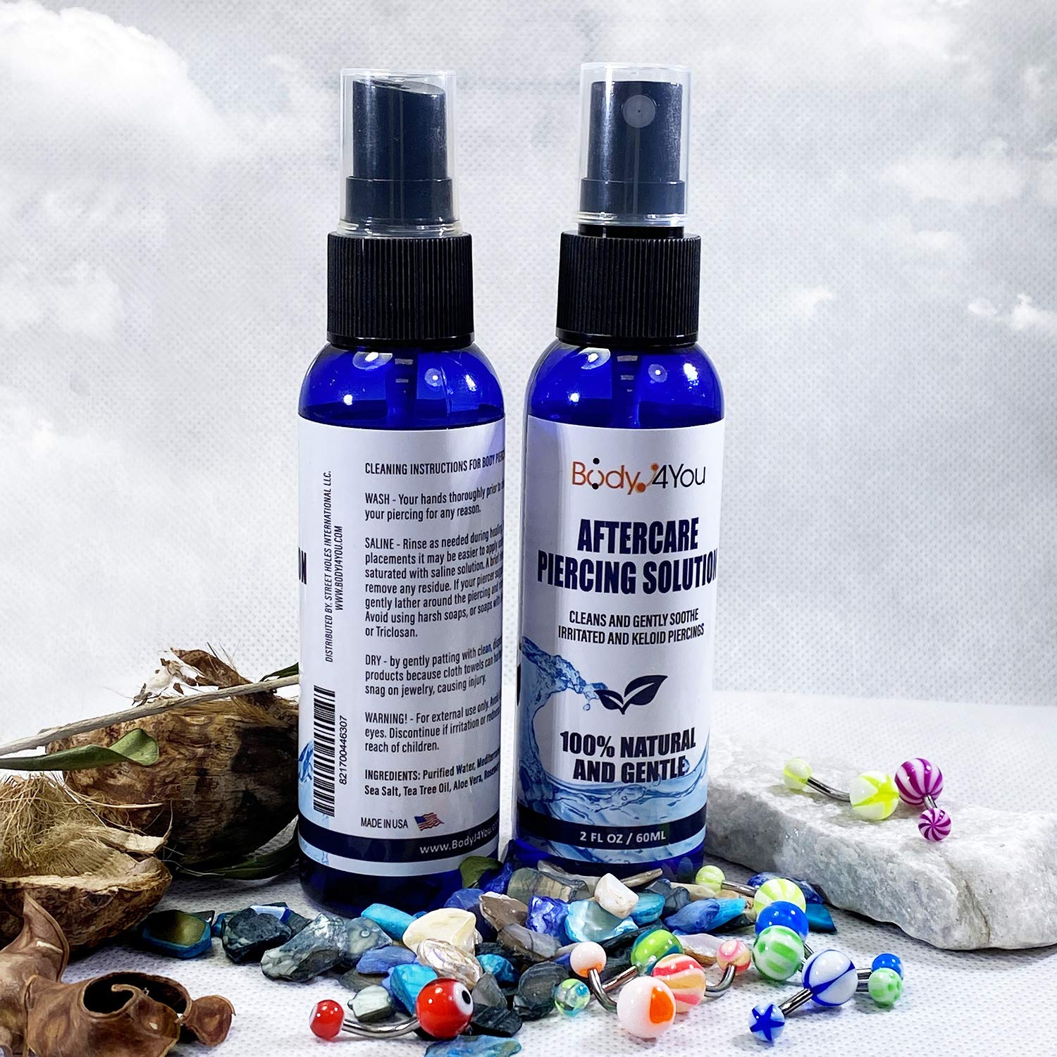 BodyJ4You envase de 60 ml con atomizador, uso práctico.
