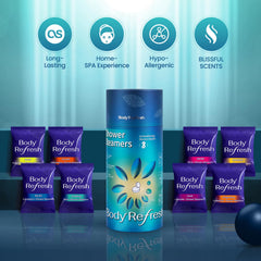BodyRefresh fragancias 8 para relajación prolongada en la ducha.