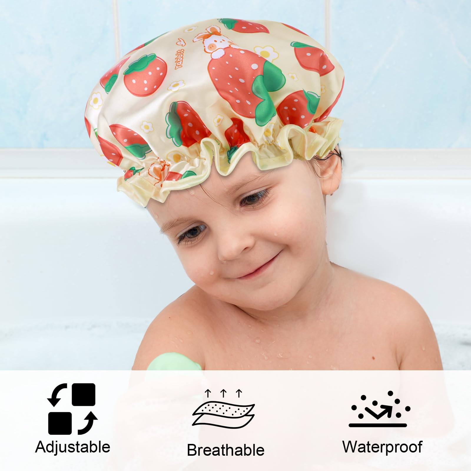 Gorro BOHUIZ con diseño de conejo para baño diario.