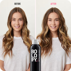 Boldify Dry Texture Spray muestra volumen para el día siguiente con cuerpo.