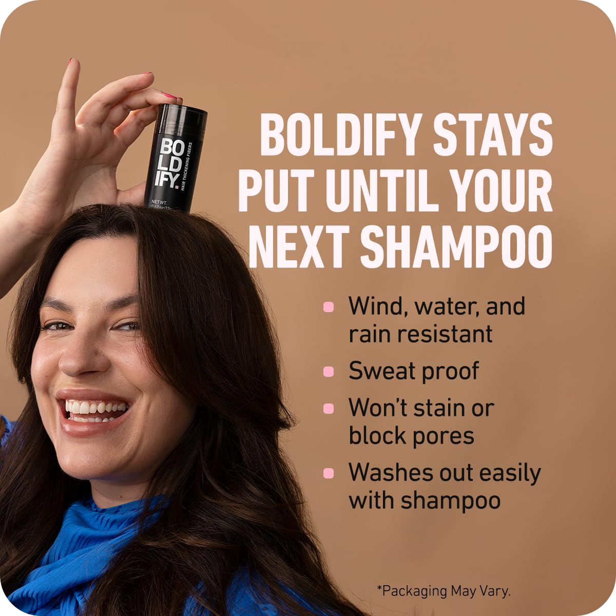 Boldify Fibras: durabilidad todo el día con fijación suave.