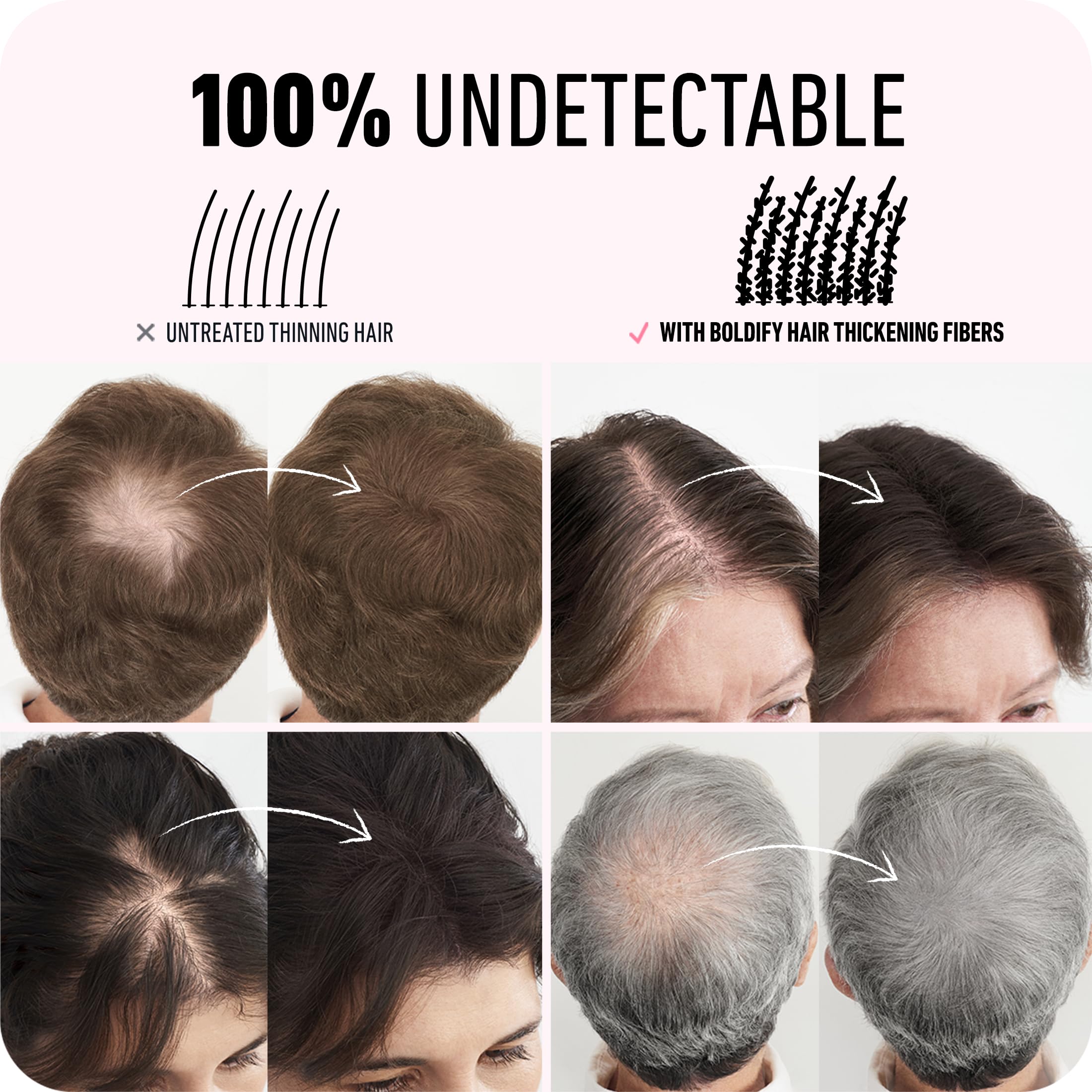 Boldify Fibras Capilares: varios tonos para combinar con tu color natural.