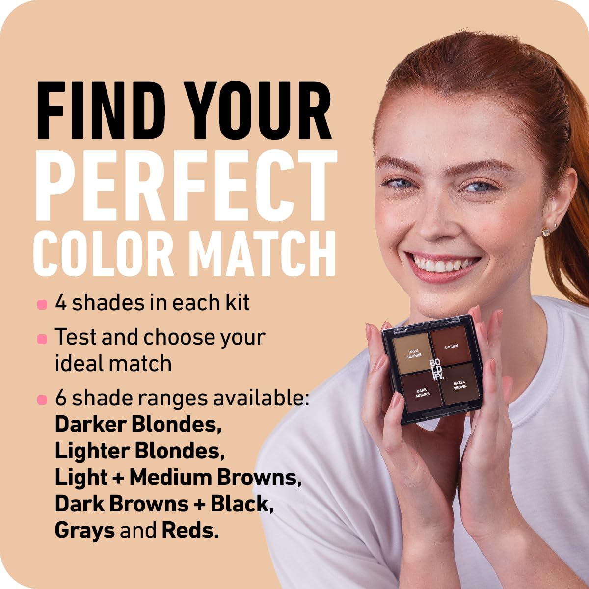 Boldify Hairline Powder light brown shade swatch for quick shade matching.