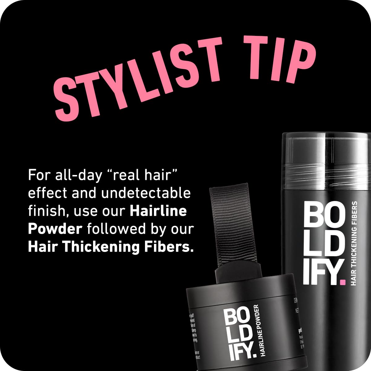Travel-size Boldify Hairline Powder compact for on-the-go touch ups