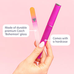 Lima Bona Fide Beauty de cristal, para uñas, uso en dos direcciones para precisión.