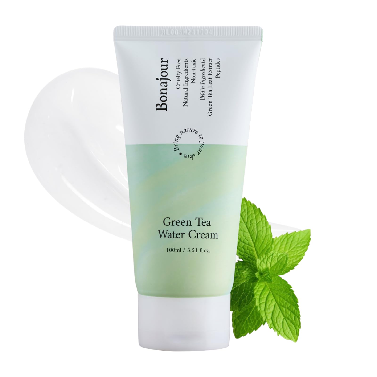 BONAJOUR crema agua te verde en bote para hidratación diaria.