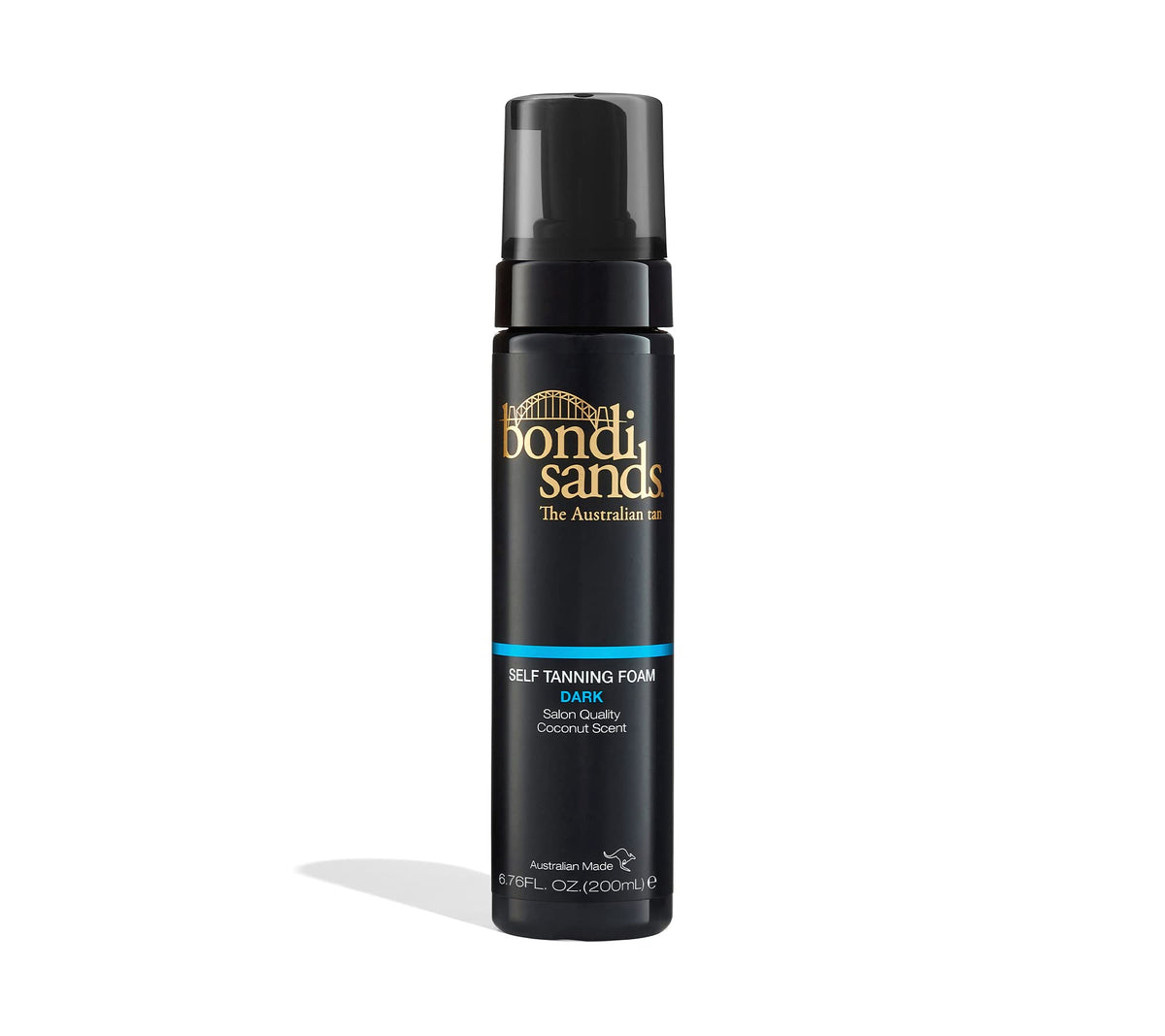 Bondi Sands espuma autobronceadora oscura en bote para un bronceado uniforme sin manchas.