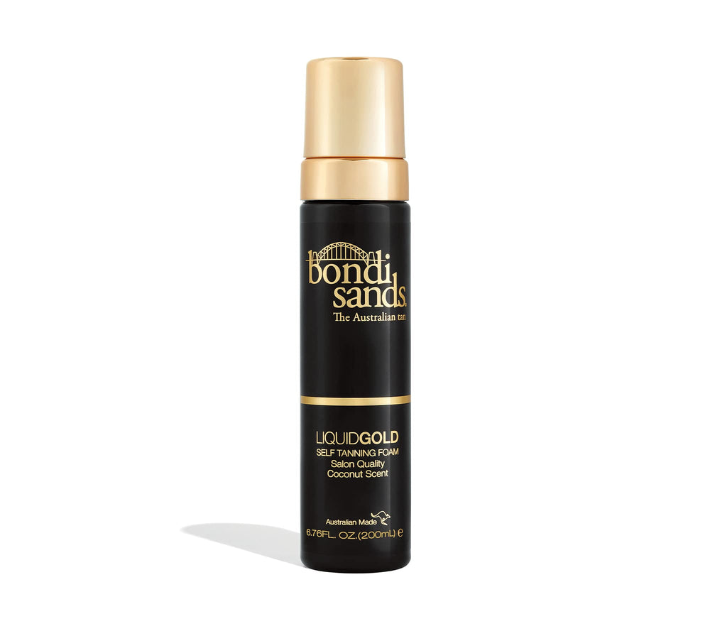 Bondi Sands Liquid Gold envase compacto para bronceado rápido y uniforme.