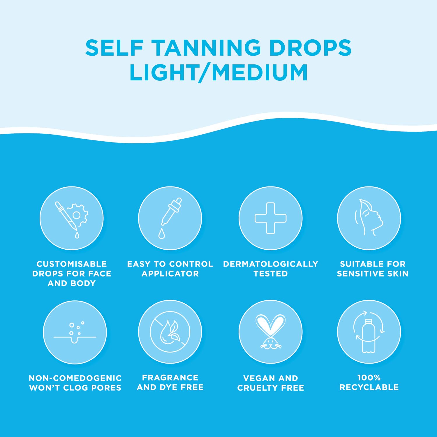 Bondi Sands Self Tan Drops, rutina de hidratación diaria para un aspecto vital.