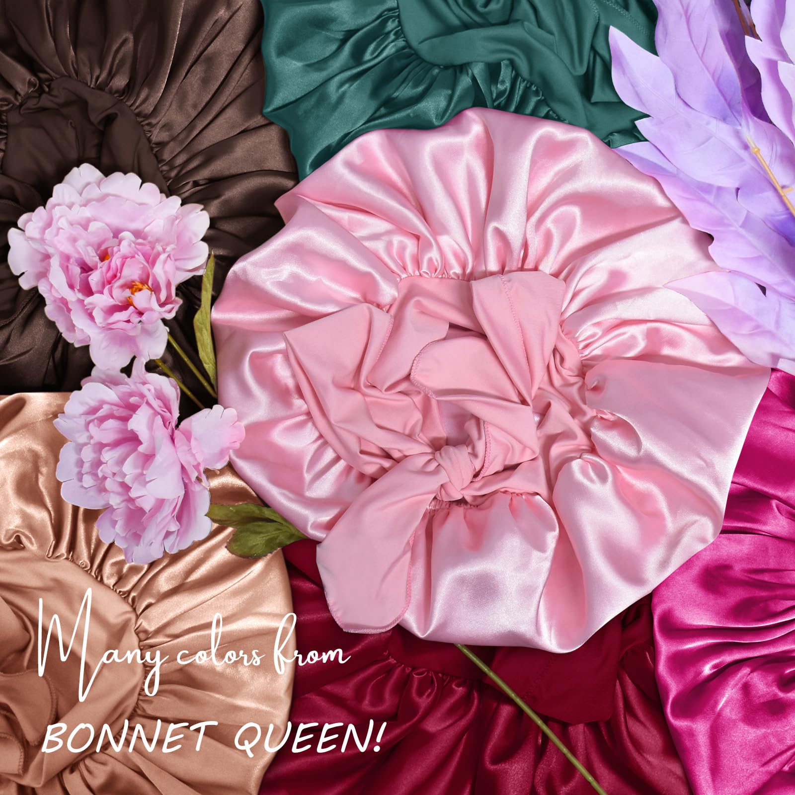 BONNET QUEEN estilo lazo frente, añade elegancia mientras cuida el cabello.