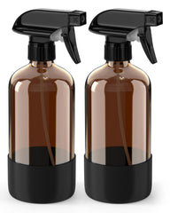 Botella de vidrio ámbar de Bontip con funda de silicona para mejor agarre y protección.