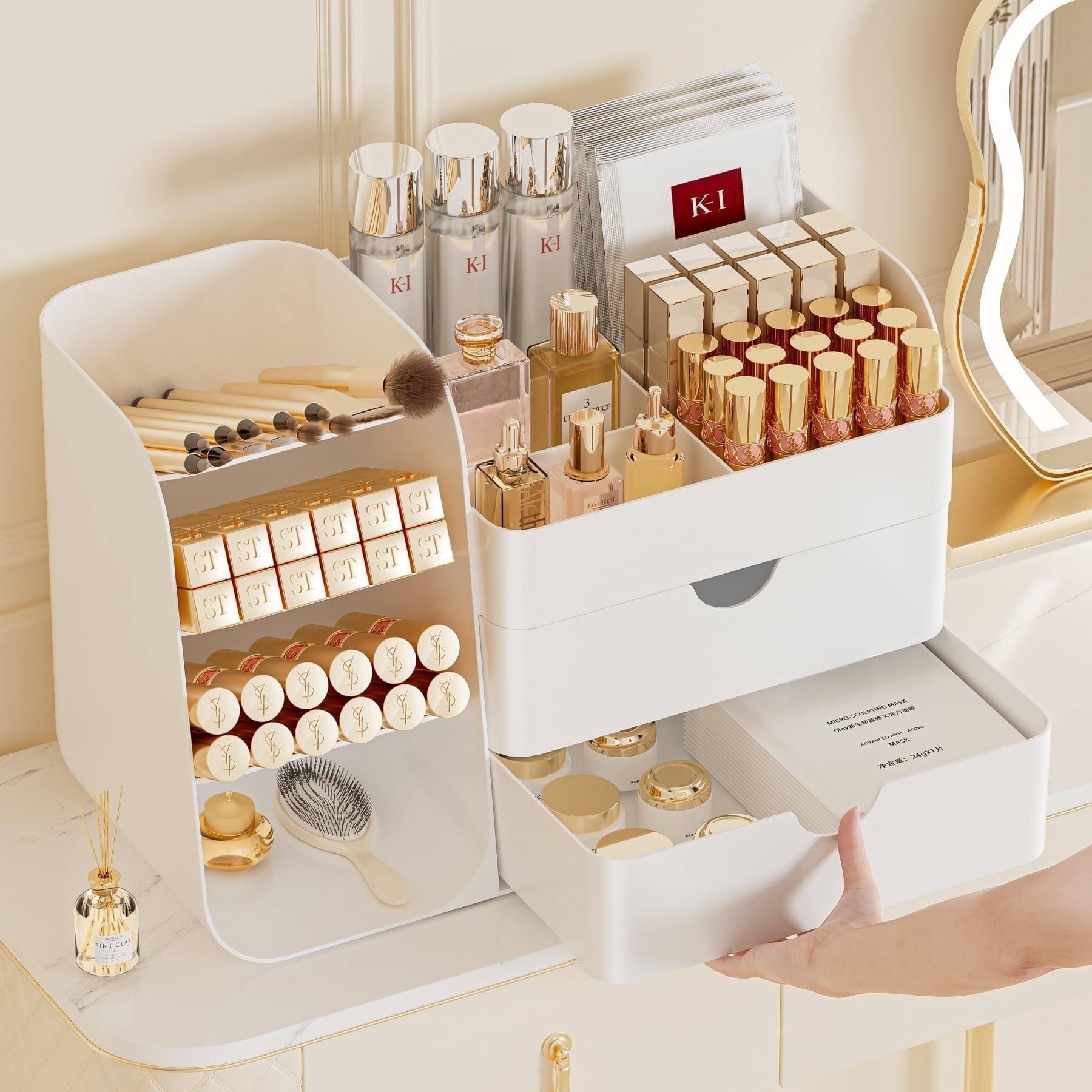 Booklov solución de almacenamiento para la rutina diaria de belleza en casa.