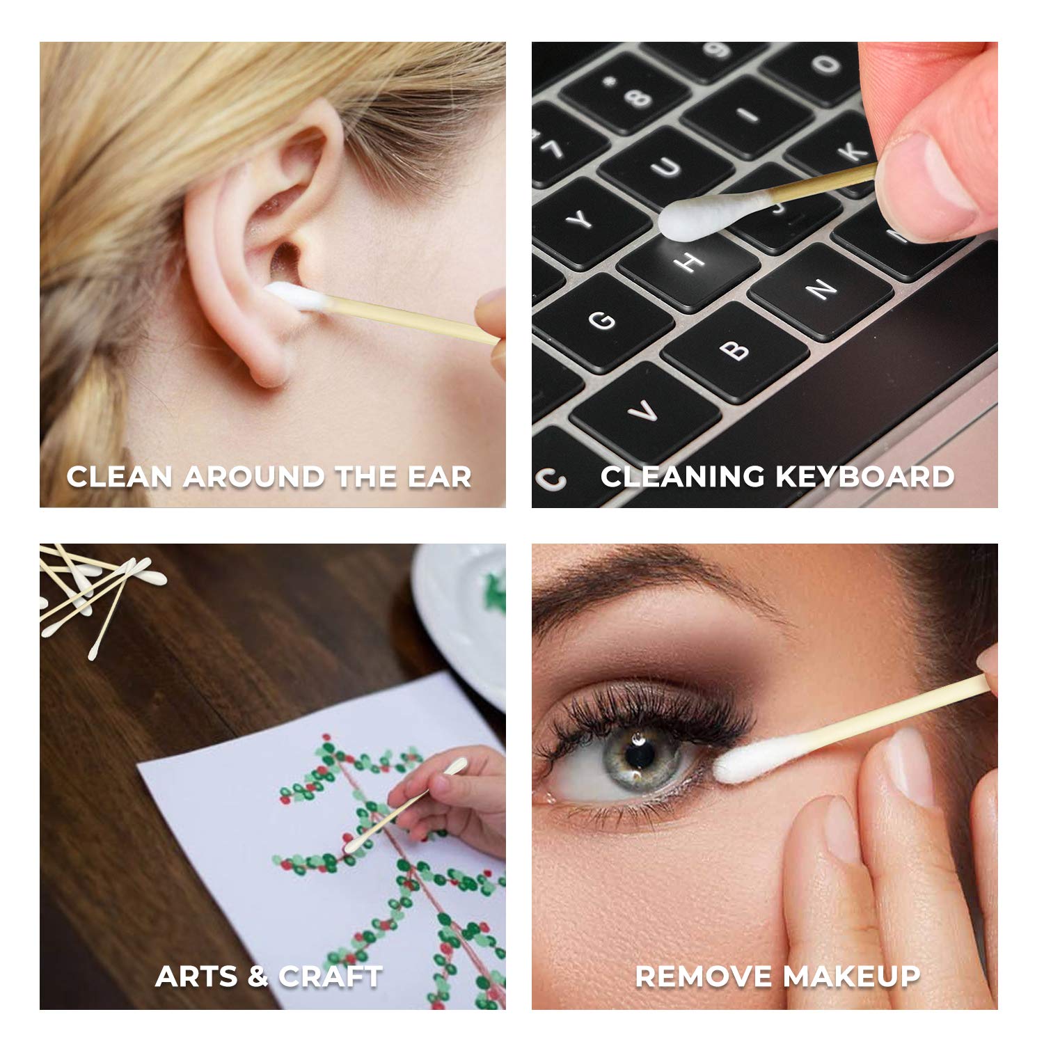 BOONBOO bastoncillos de bambú para aplicar maquillaje con precisión suave.
