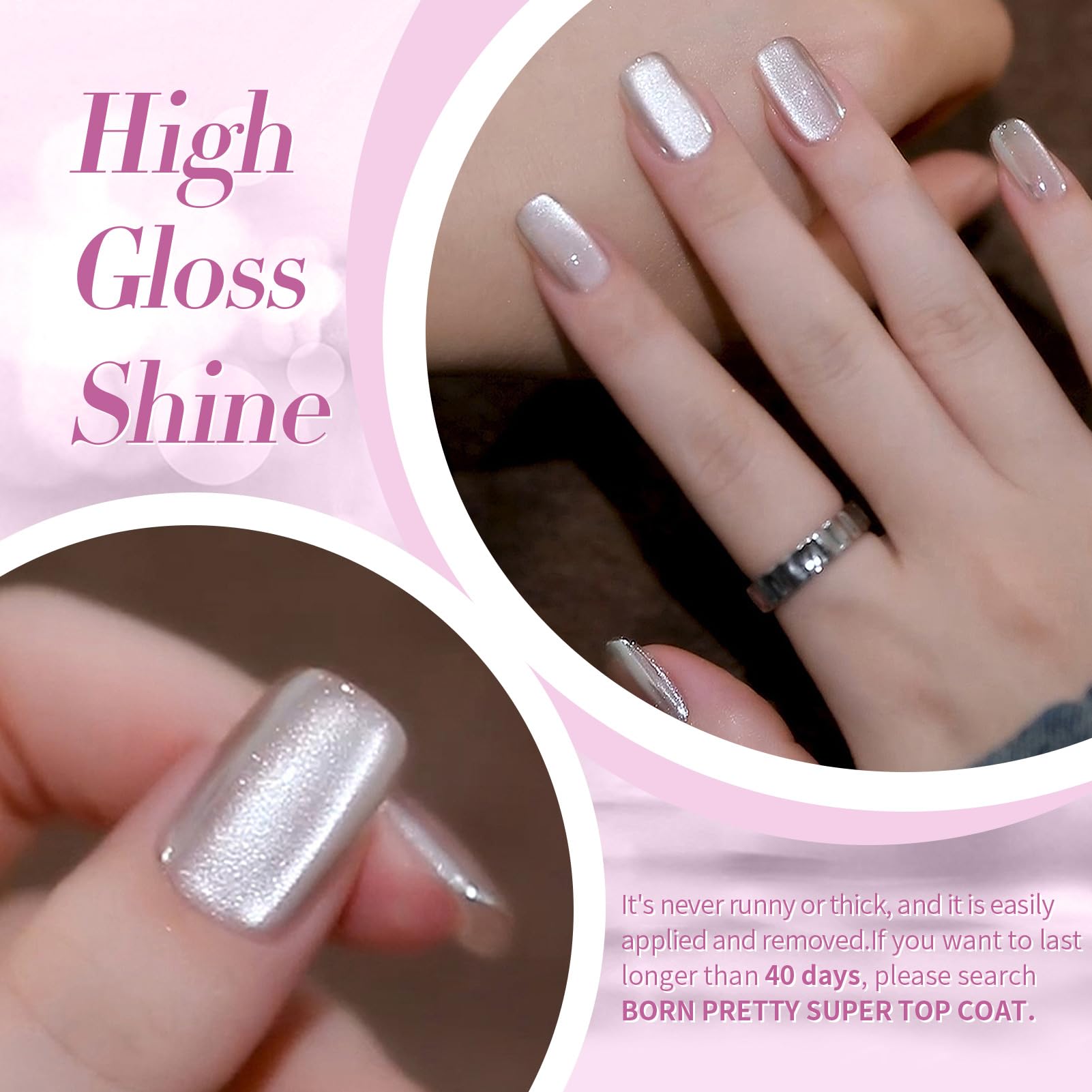 Born Pretty base y top gel para aplicación suave y adherencia estable.