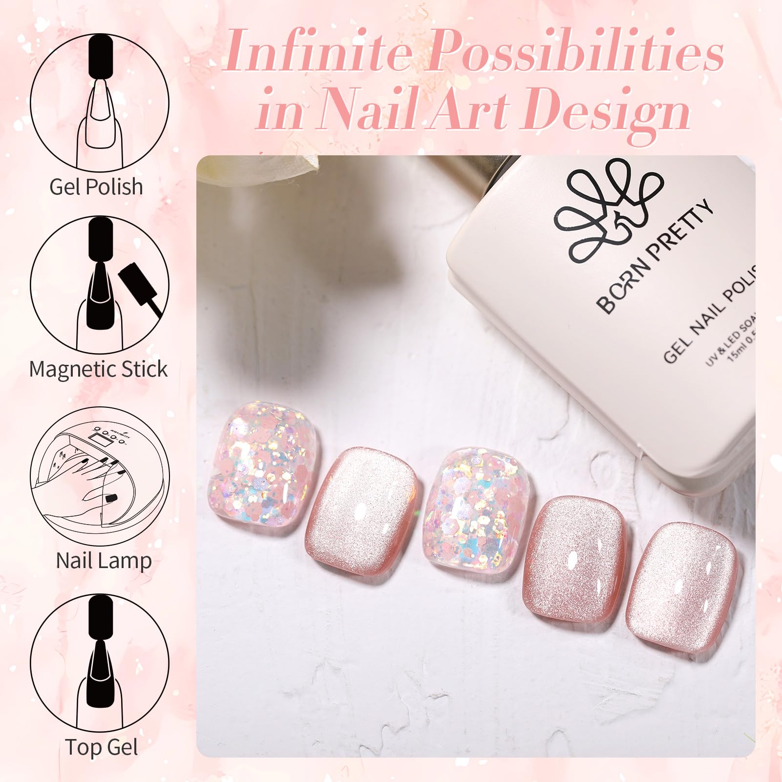 Born Pretty gel de larga duración con alto brillo