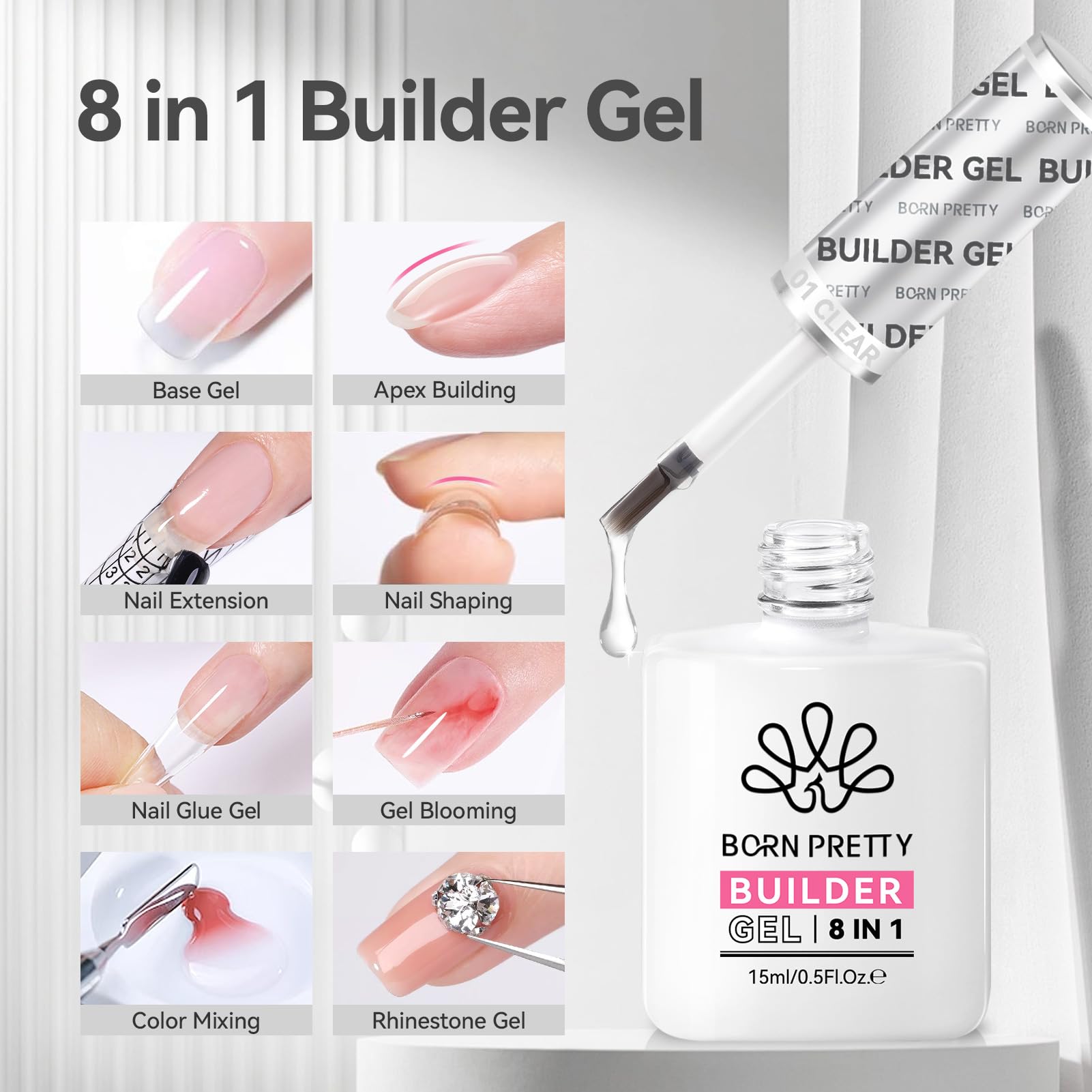 Born Pretty Builder Gel: ápice-constructor para estructura y dureza.