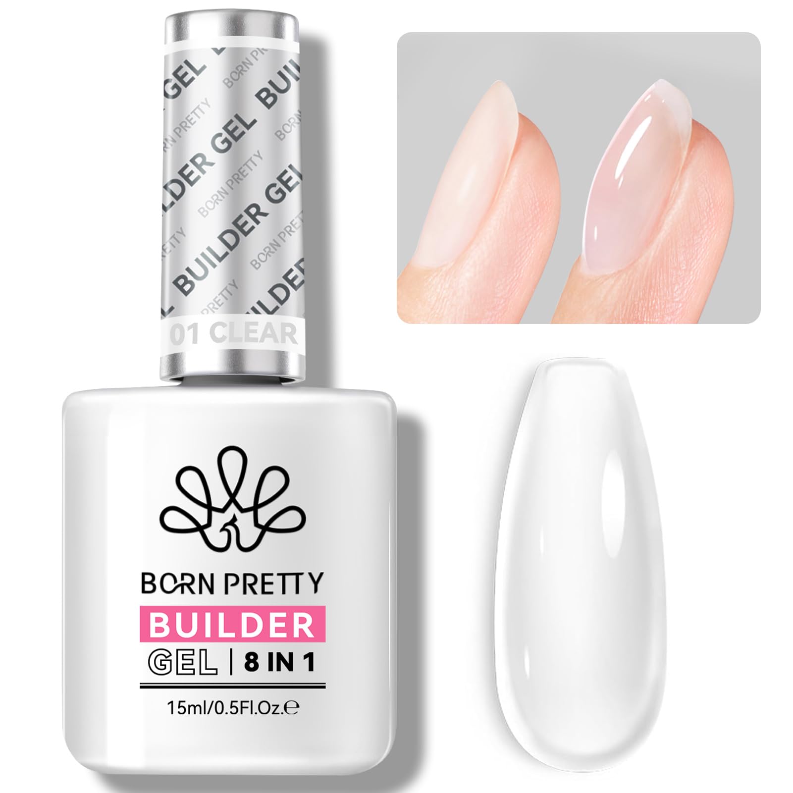 Born Pretty Builder Gel: aplicación fácil para base suave y nivelada.