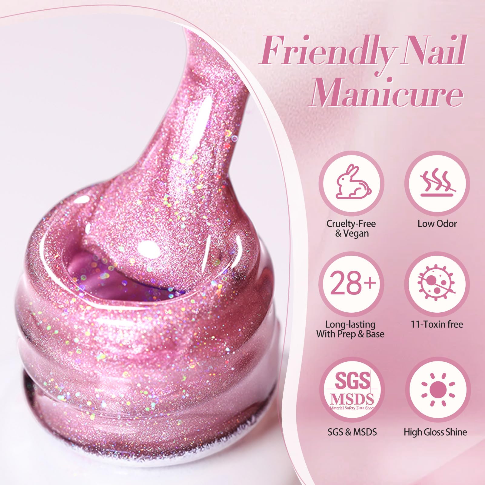 Born Pretty Esmalte Gel capa sedosa para uñas brillantes.