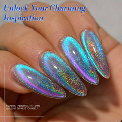 Born Pretty esmalte gel magnetico, efecto ojo de gato azul para uñas duraderas.