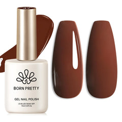 Born Pretty esmalte gel marrón chocolate en botella, tono elegante para uñas.