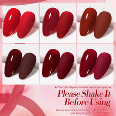 Born Pretty Esmalte gel rojo cereza, ideal para un look vibrante.