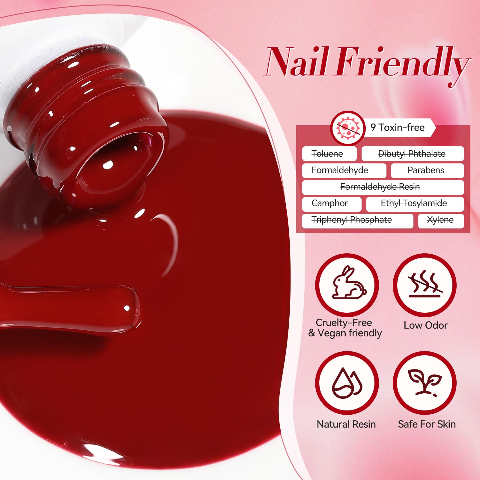 Born Pretty Esmalte gel rojo mate, acabado elegante sin brillo.