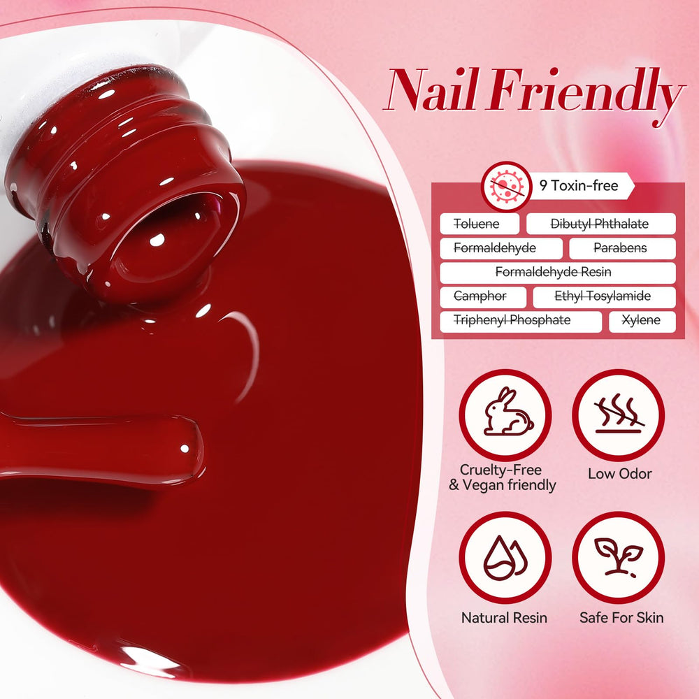 Born Pretty Esmalte gel rojo mate, acabado elegante sin brillo.