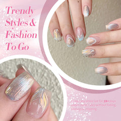 Born Pretty Gel Uñas: efecto concha e hilo para diseño único.