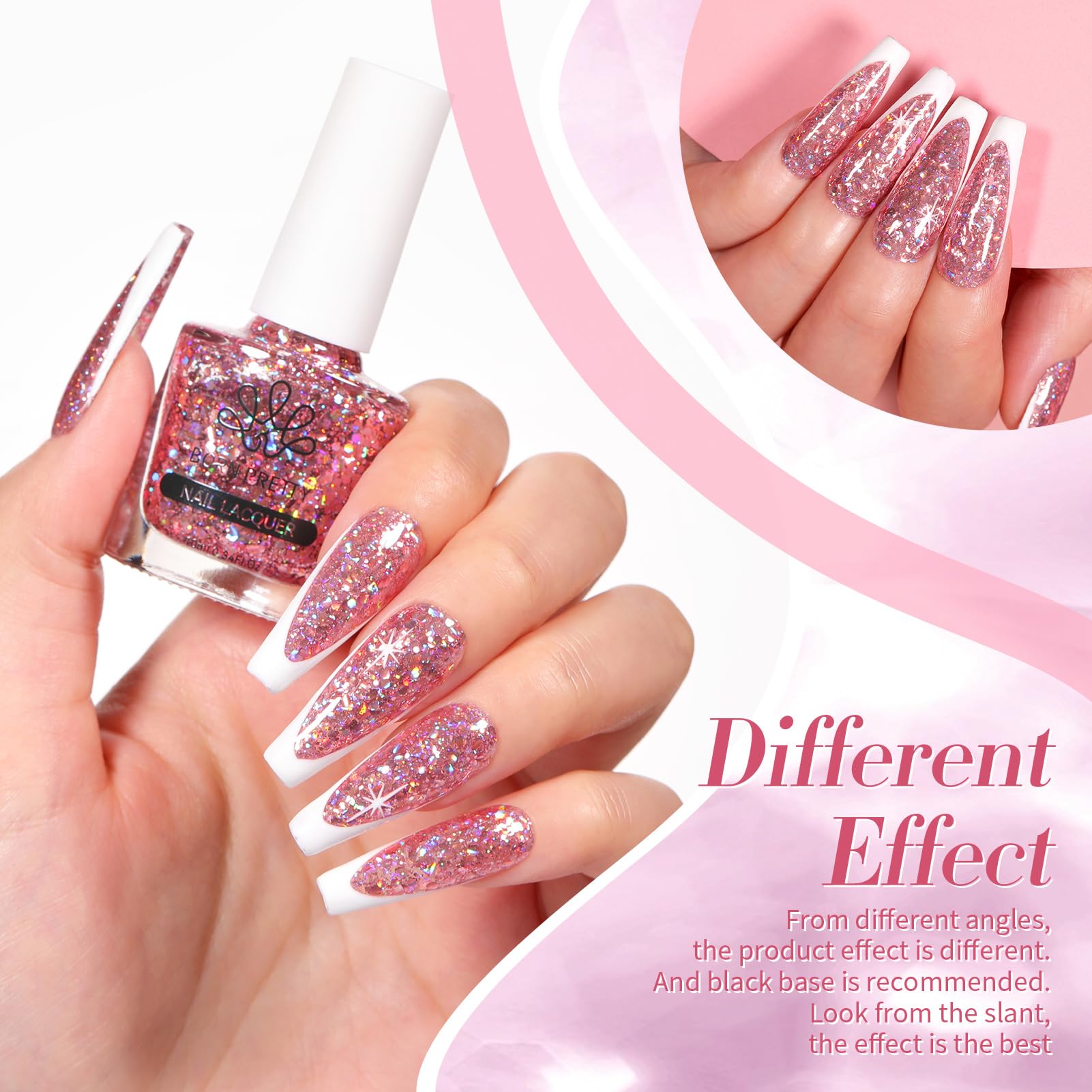 Born Pretty Esmalte Uñas Rosa Oro 10 ml para uso diario y ocasiones especiales.
