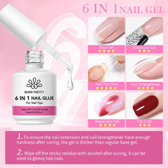 Born Pretty gel-base-uñas 6-en-1 ofrece base suave y profesional para uñas sanas