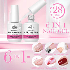 Born Pretty gel-extension-uñas 6-en-1 para extensión de uñas natural
