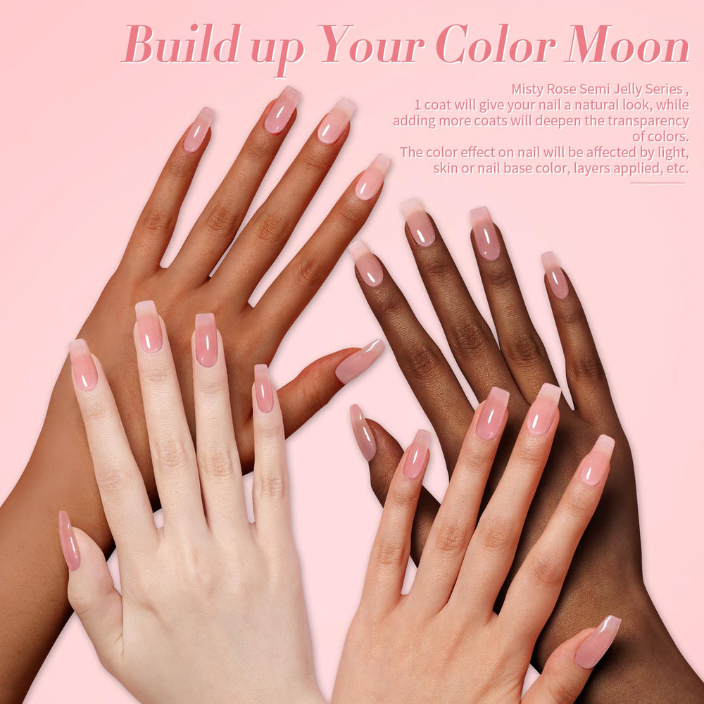 Born Pretty Jelly Pink Gel: capa superior para mayor brillo.