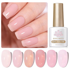 Born Pretty Jelly Pink Gel: efecto translúcido suave en la uña.