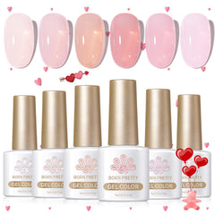 Born Pretty Jelly Pink Gel: botella translúcida con brillo para uñas.