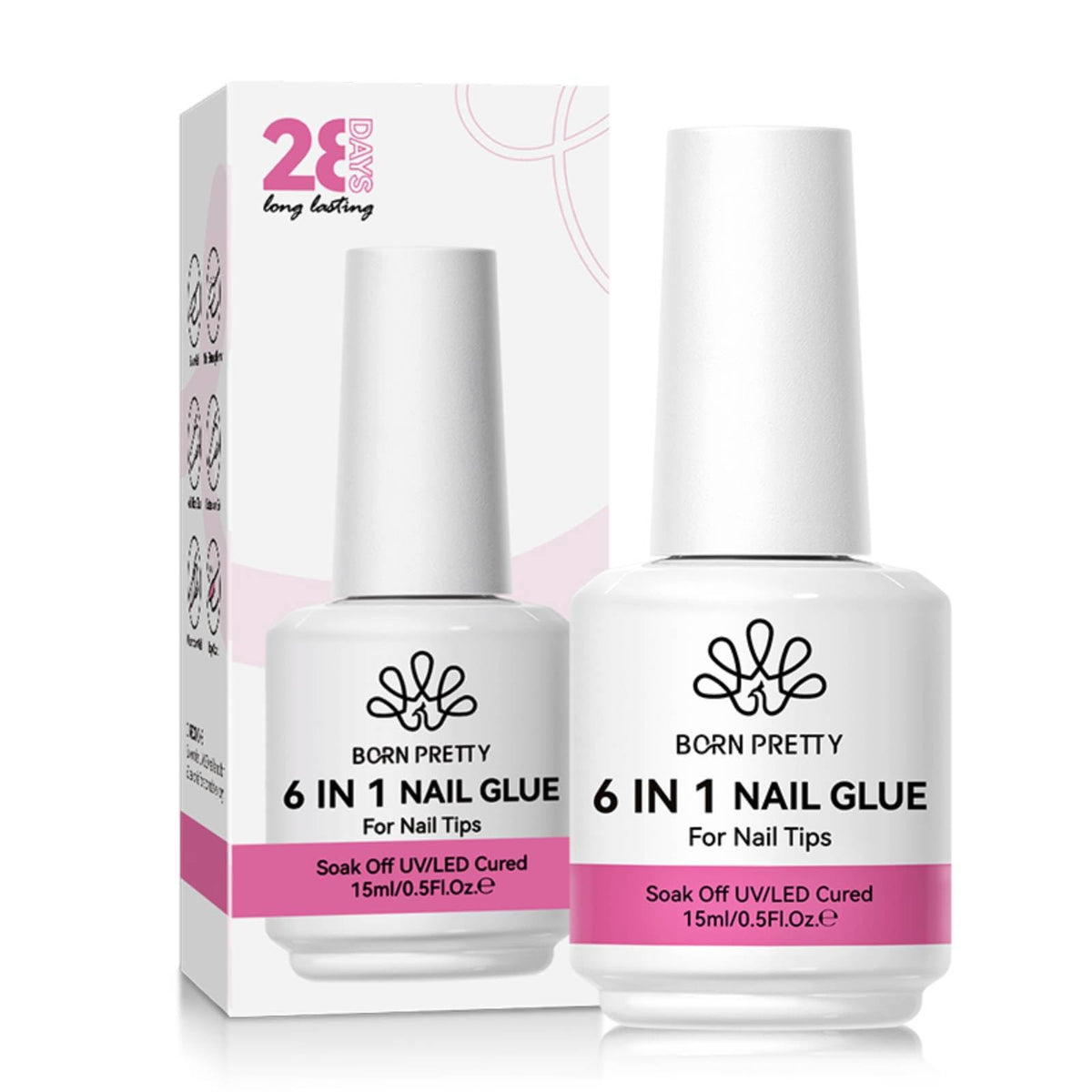 Born Pretty pegamento-uñas tips 6-en-1: fija tips de forma rápida para un acabado natural