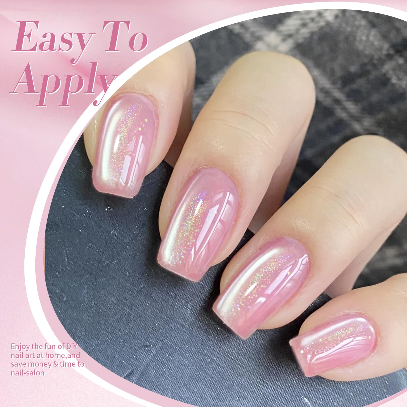 Born Pretty Uñas Gel con brillo espejo para estilo moderno.