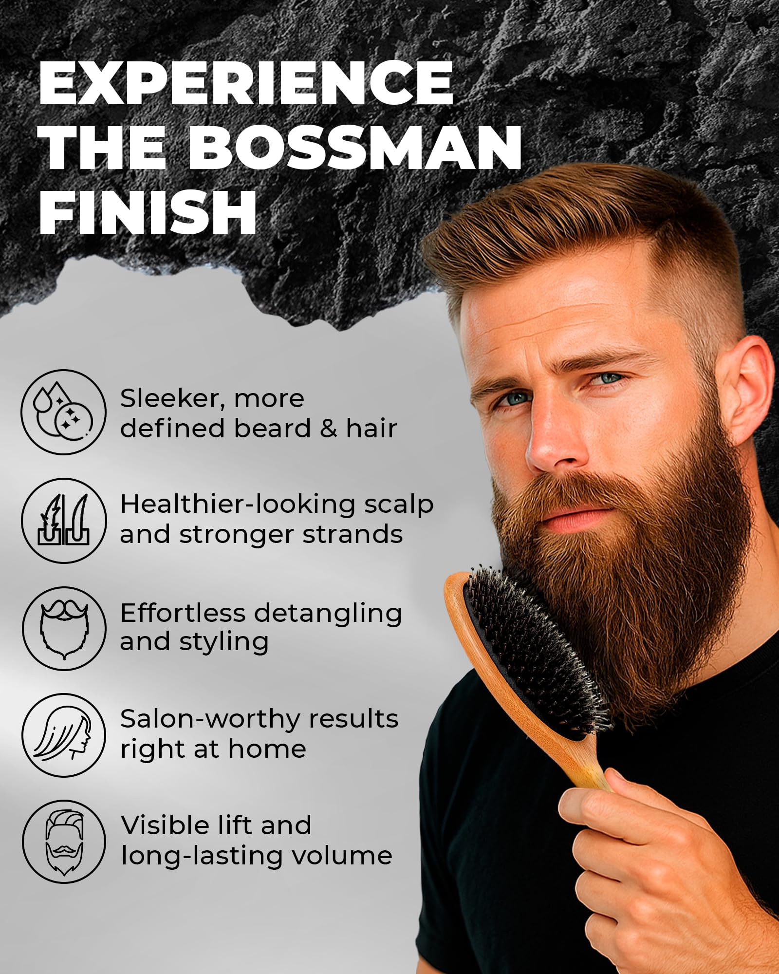 Bossman diseño ergonomico de bambu, ligero y sostenible.