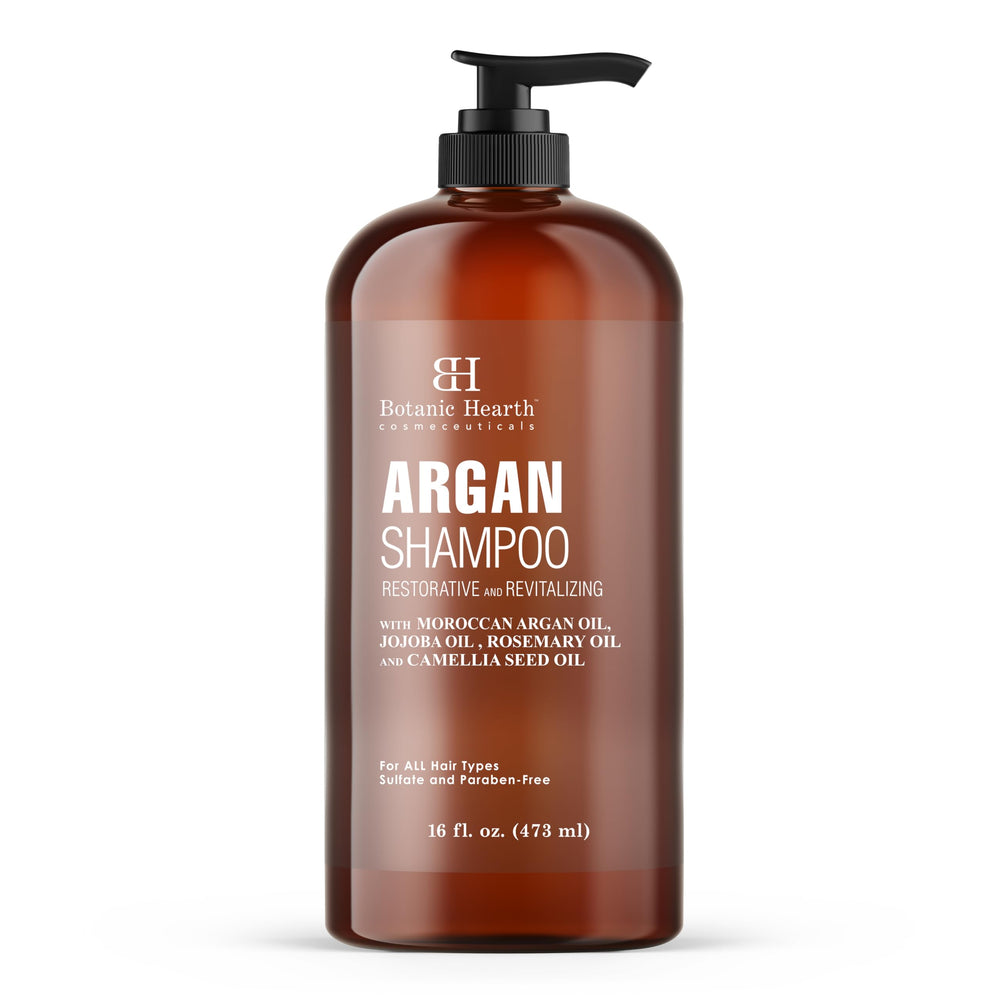 Botanic Hearth Champú Argán: ingredientes clave, argán y manteca de karité.