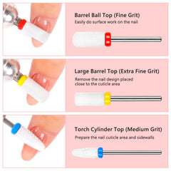 BQAN puntas cerámicas para preparación de uñas, retirada precisa de materiales.