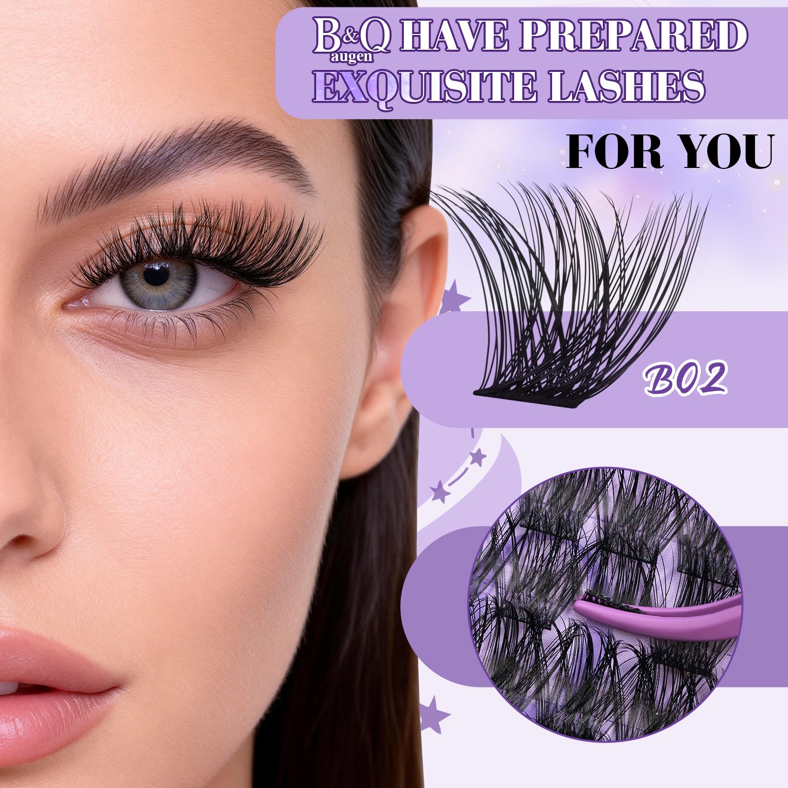 B&Qaugen Wispy Lash Clusters: diversas longitudes para combinar estilos diarios.