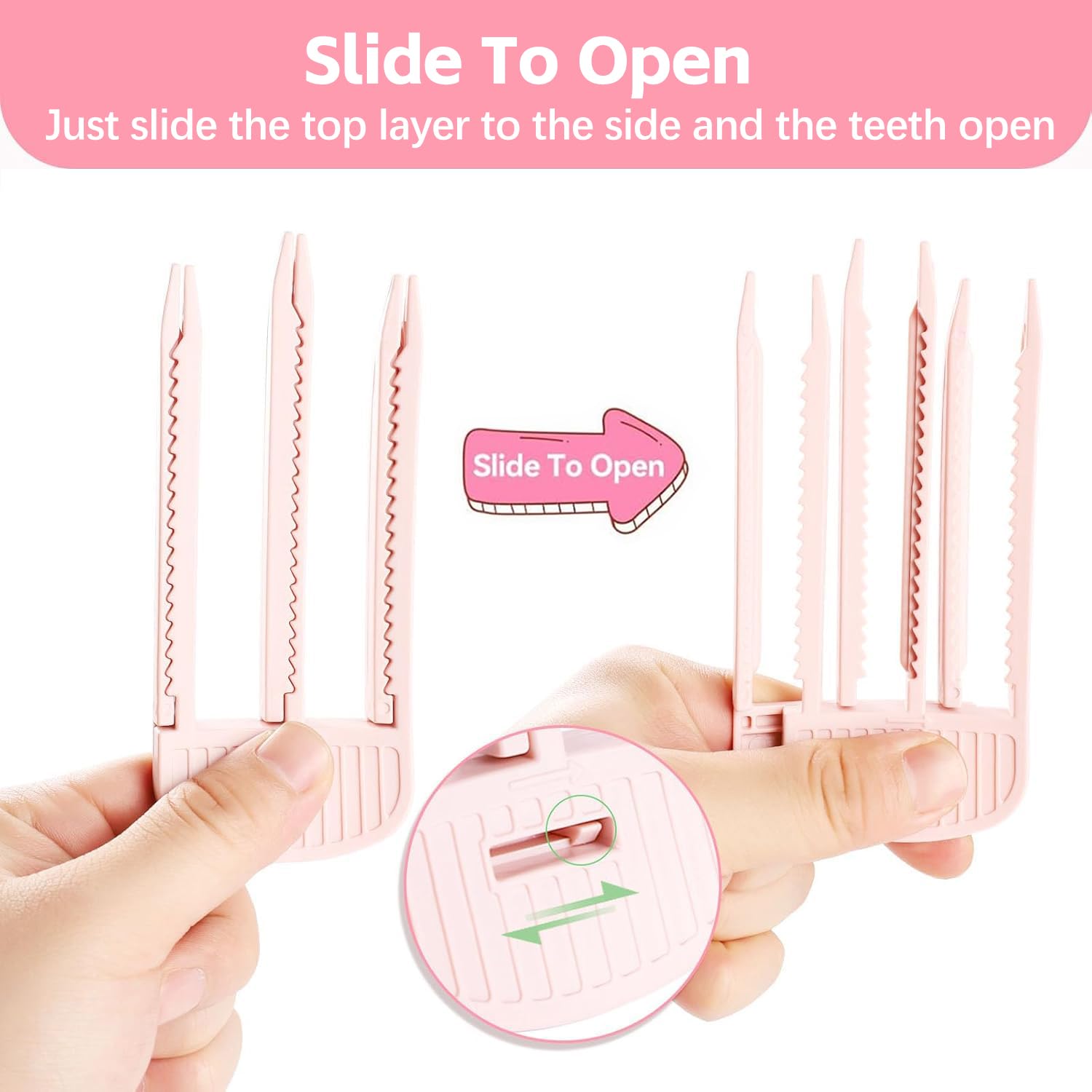 Branbox clip de raíces rosa facilita peinado con volumen sin dejar marcas.