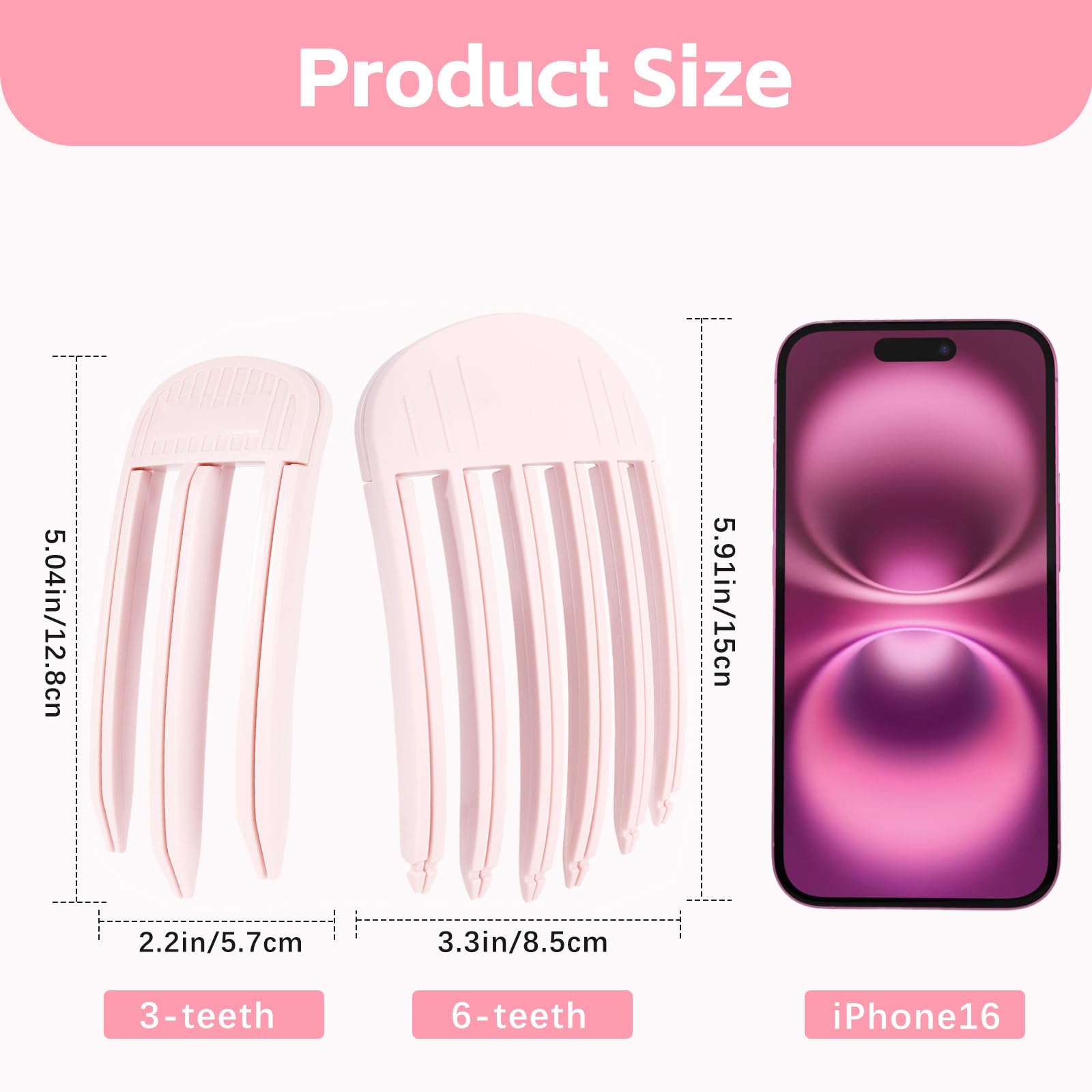 Branbox herramientas de volumen para separación suave del cabello rosa.
