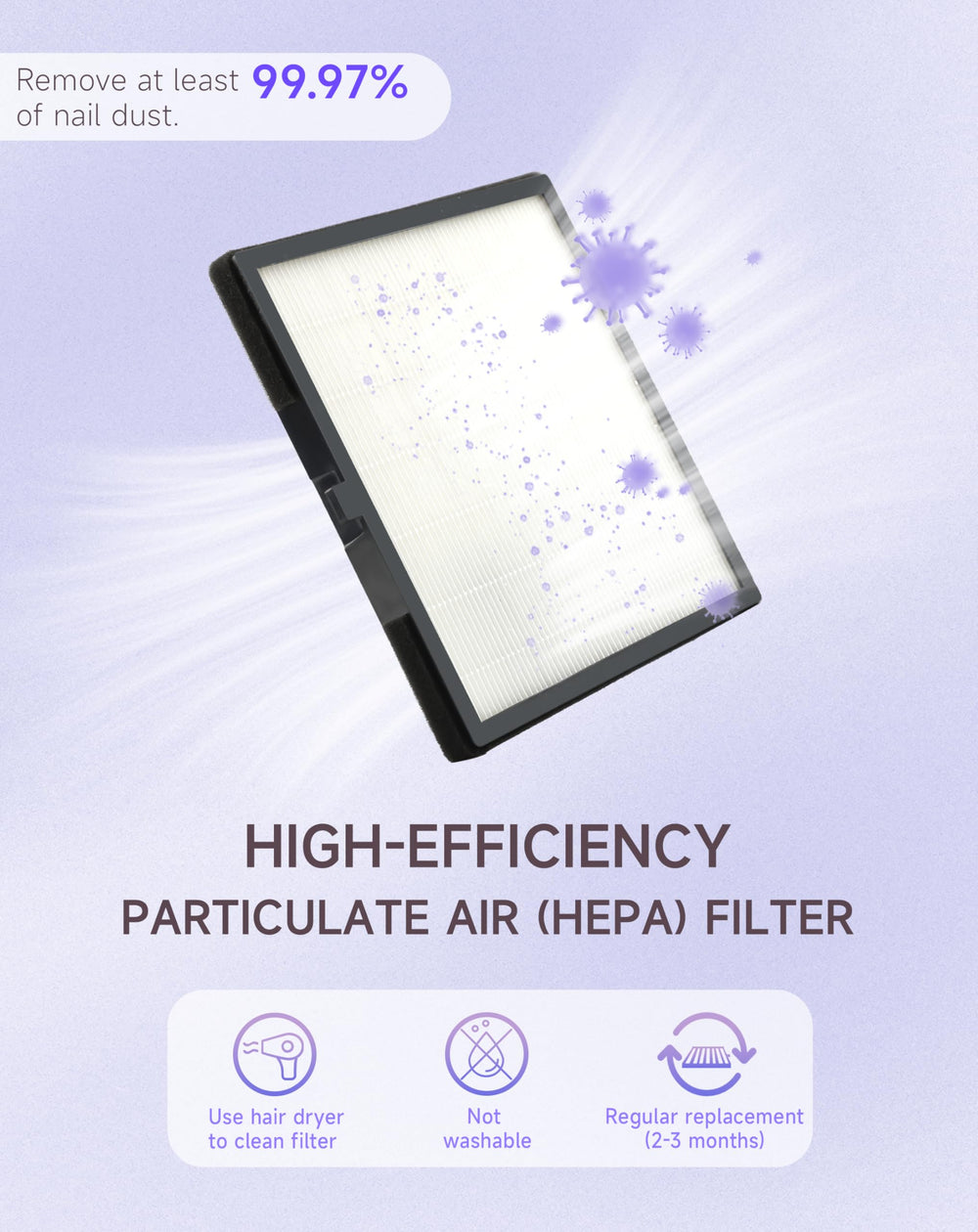 BRANTMAKER colector de polvo para uñas, base antideslizante para uso estable.