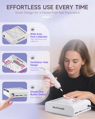 BRANTMAKER colector de polvo para uñas, diseño con enfriamiento eficiente para mayor durabilidad.
