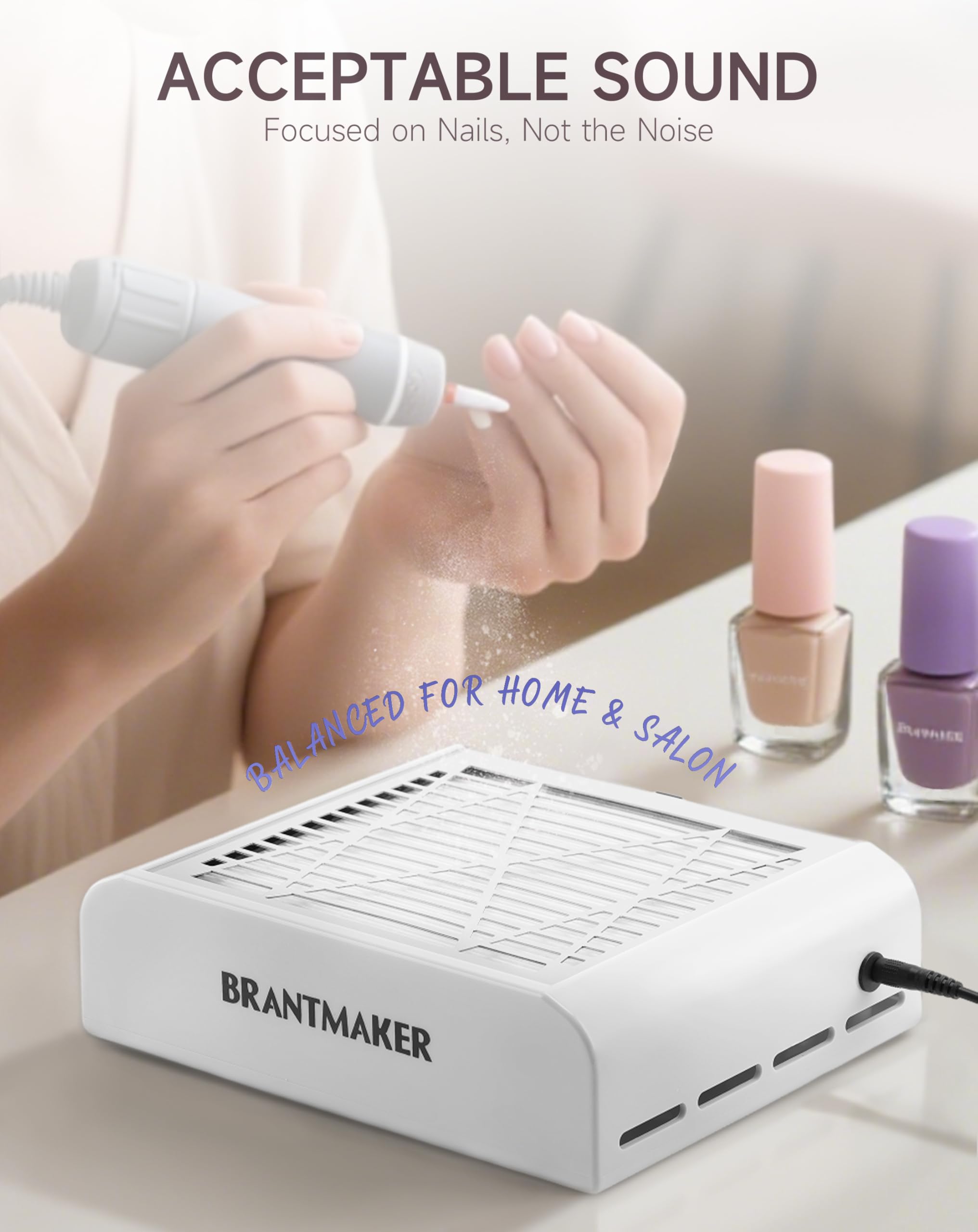 BRANTMAKER colector de polvo para uñas, filtros reutilizables para mantenimiento económico.