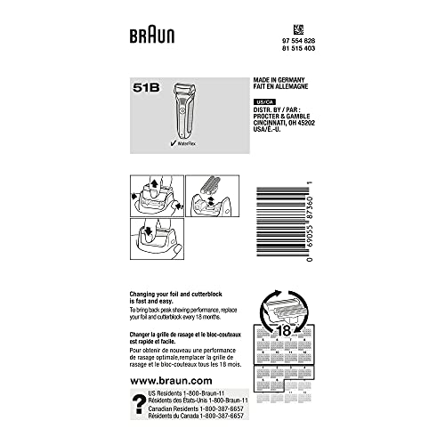 Braun Series 5 Waterflex: cabeza repuesto 51B para mayor rendimiento y confort