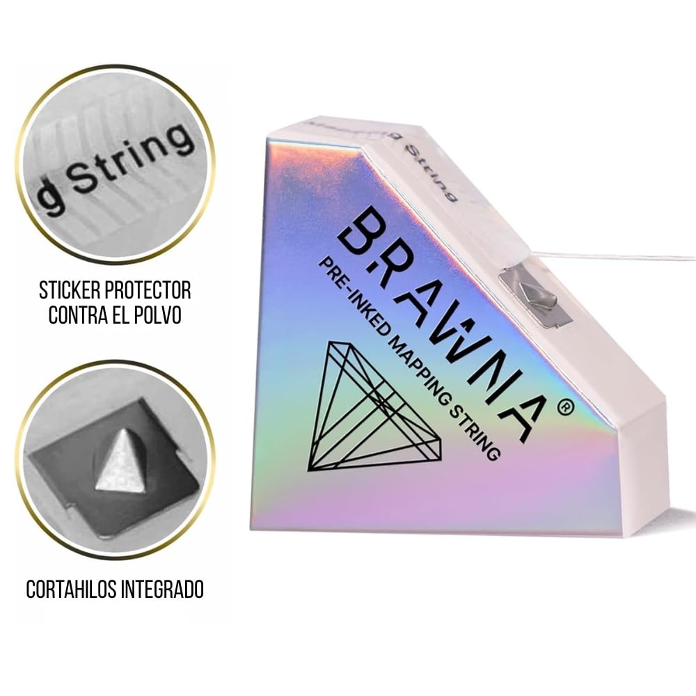 Hilo de mapeo BRAWNA para cejas con trazos precisos y repetibles.