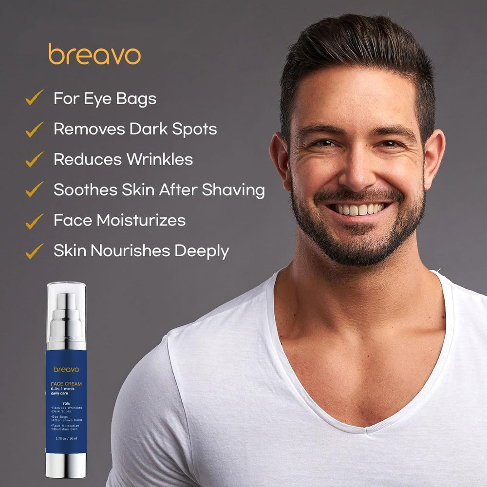 Breavo crema de textura ligera para hombres, sensación fresca y no grasa.